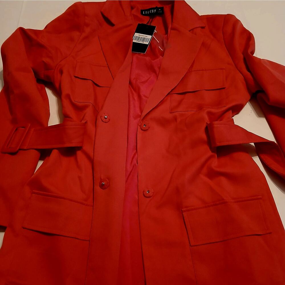 Lioness Blazer Dress Women's Size Medium Pink Belted Jacket Party Night Out Mini - Picture 13 of 13